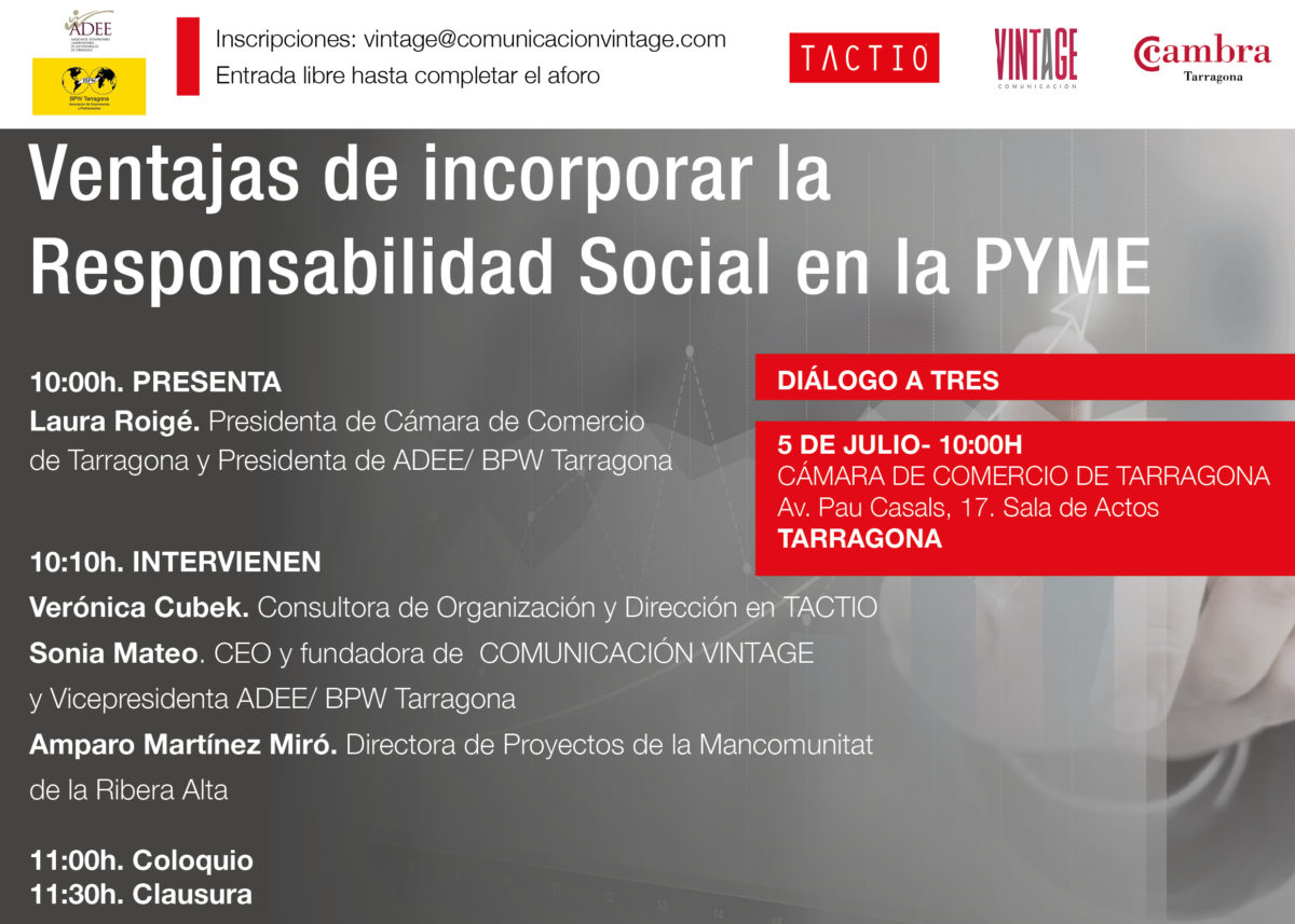 Programa sesión empresarial TACTIO en Tarragona.