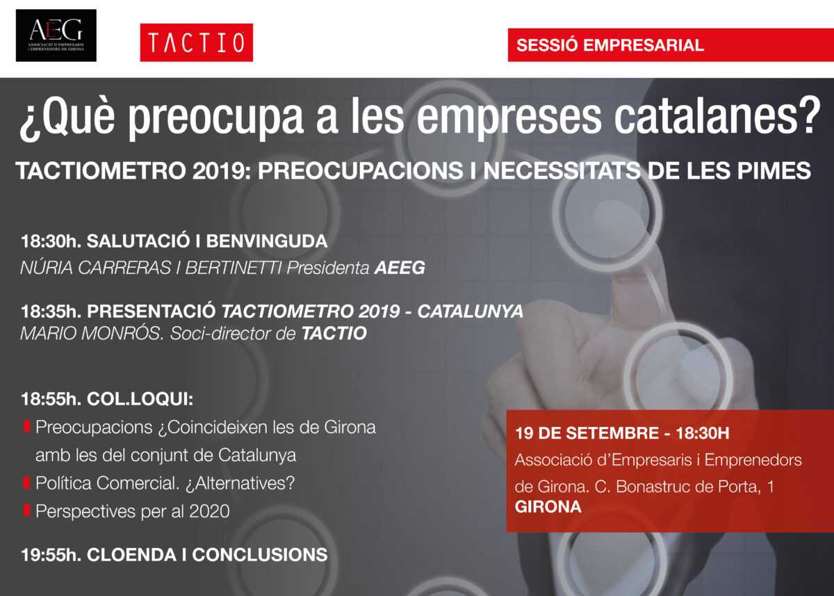 Cartel Sesión empresarial TACTIO Girona.