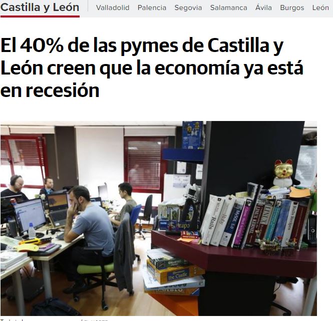 Artículo en Diario Castilla y León sobre preocupaciones de las PYMES.
