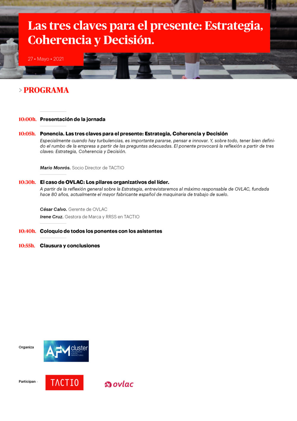 Programa webinar estrategias TACTIO.