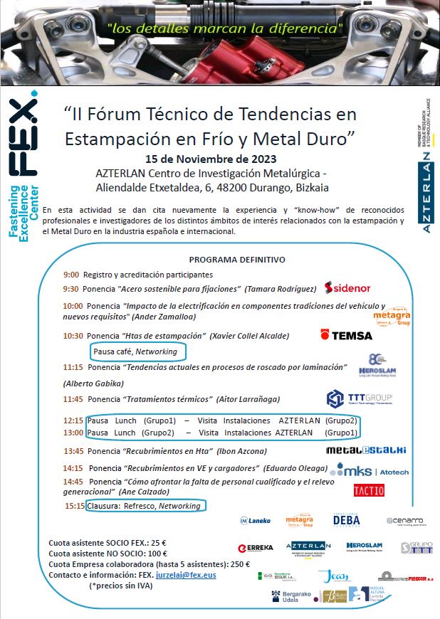 II Fórum Técnico de Tendencias en Estampación en Frío y Metal Duro