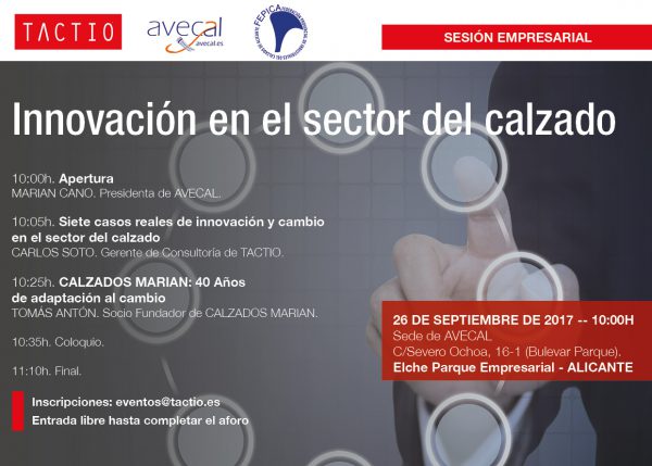 TACTIO organiza una sesión sobre la innovación en el sector del calzado